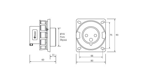 Bemis  3/32A. Makine Fişi (83x90) IP67 BC1-3403-7114