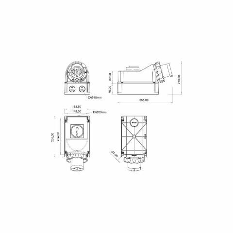 Bemis 4/160A. 90° Egik Pako Salterli Duvar Fisi Ip65 Bc1-8504-7240