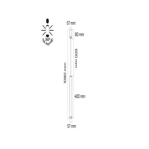 Goya Gy 6052-40  Cm Siyah Kasa 2700K Linear Armatür