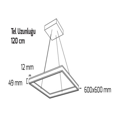 Goya Gy 8213-60 Cm 9001 50W 4000K Linear Armatür