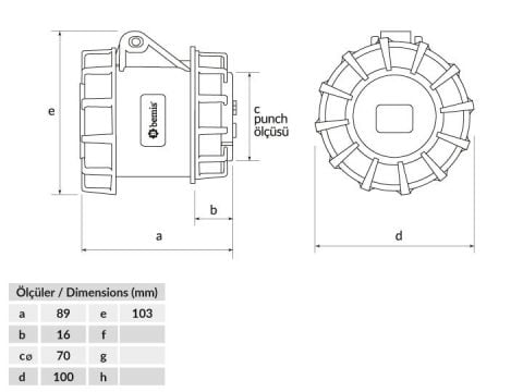 Bemis  4/32A. Somunlu Priz IP67 BC1-3504-7440