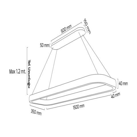 Goya Gy 8262-35X150 Beyaz Kasa 4000K Dekoratif Sarkıt Armatür