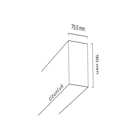 Goya Gy 8034-90 Cm Siyah Kasa 38W 4000K Linear Armatür