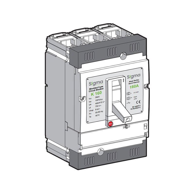 80 Amper 3 Kutuplu Kaçak Akım Algılamalı Termik Manyetik Şalter