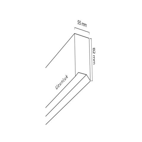 Goya Gy 8035-60 Cm Siyah Kasa 25W 3000K Linear Armatür