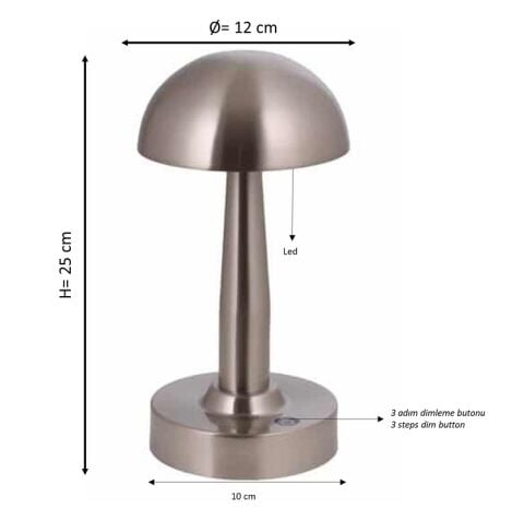 Noas Sunset Masa Lambası YL86-1602 Tek Anahtarla 3 Fonksiyon Günışığı Renk