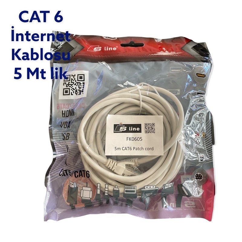 CAT 6 Data İnternet Kablosu 5 metre Paket