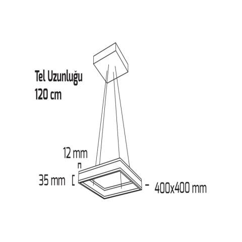 Goya Gy 8212-40 Cm Siyah Kasa 38W 3000K Linear Armatür