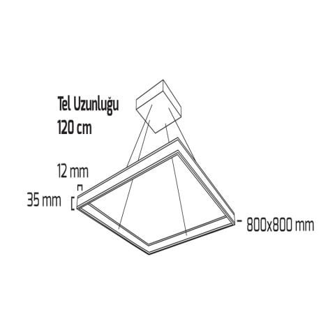 Goya Gy 8212-80 Cm Siyah Kasa 76W 6500K Linear Armatür