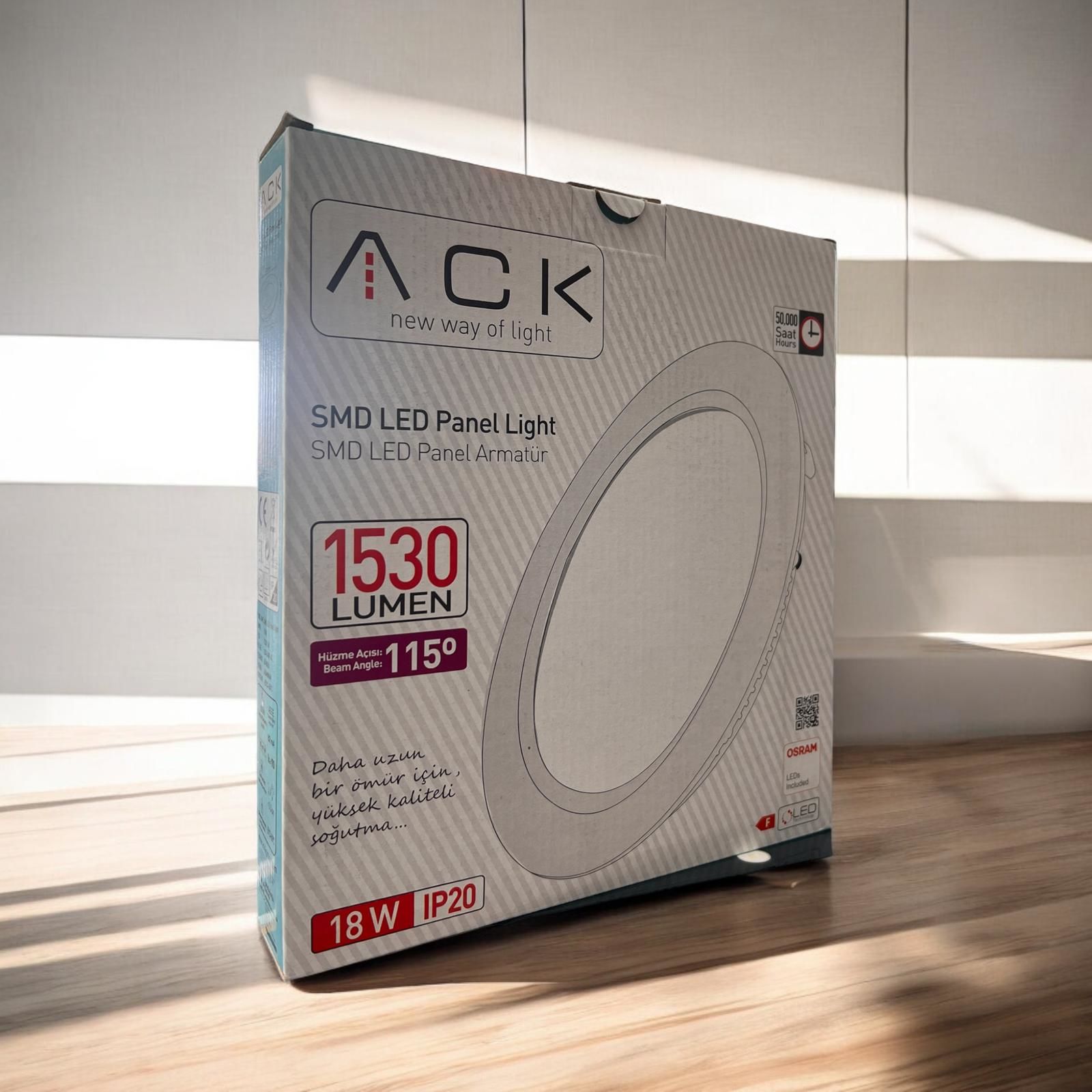 ACK 18W Beyaz 6500K Sıva Altı Yuvarlak Led Panel AP01-01830