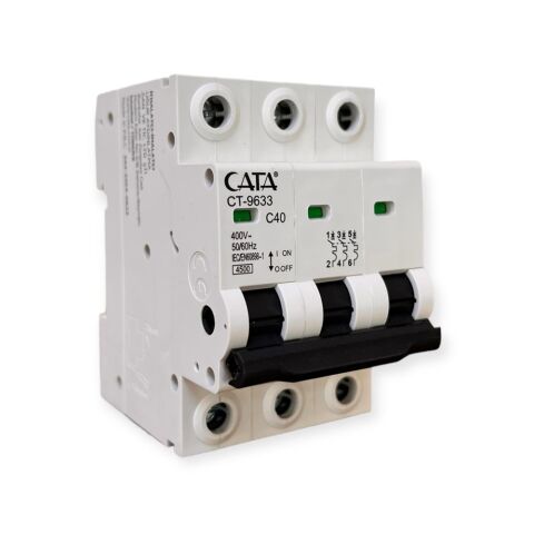 Cata CT-9633 4,5 kA  3x40 C Amper Trifaze Sigorta