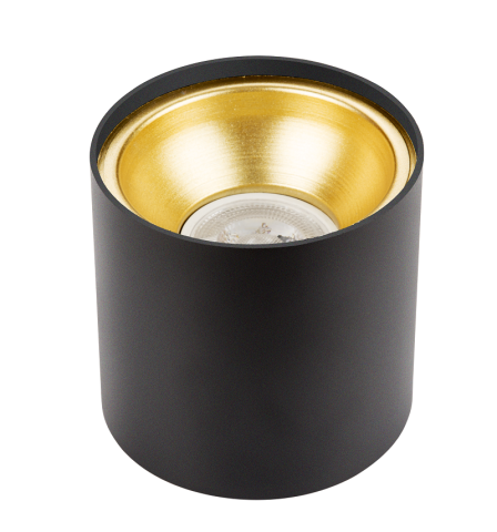 Sıva Üstü Silindir Led Spot Armatür 10x10 Cm Siyah/Altın