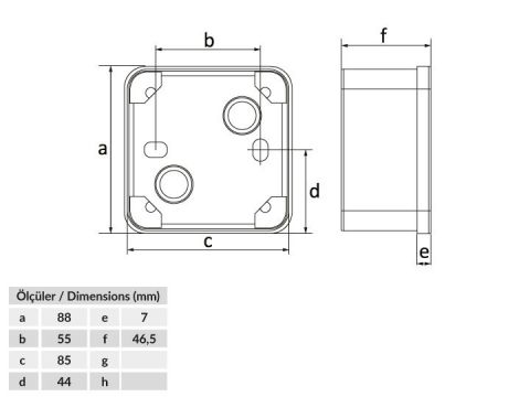 Bemis  Geçme Kapak 85x85x50 IP44 BB1-0341-0003