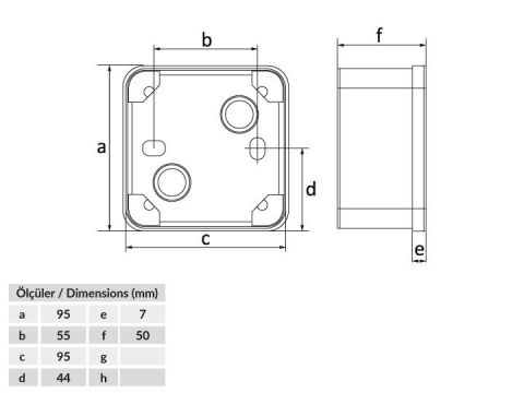 Bemis  Geçme Kapak 95x95x50 IP44 BB1-0441-0003