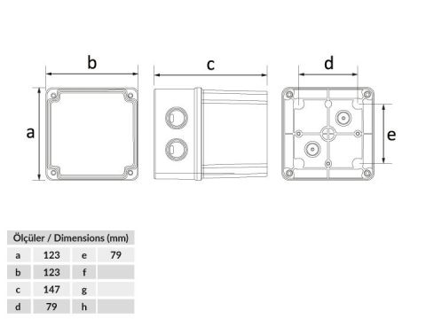 Bemis  Vidalı Kapak 120x120x140 IP44 BB1-0531-0063