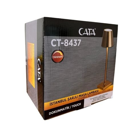 Cata Masa Lambası Gold Renk Ct-8437 Tek Anahtarla 3 Renk