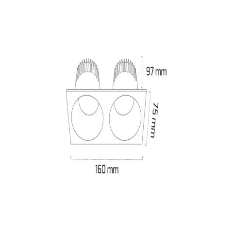 Goya Gy 1732-14 Siyah Kasa 2X14W 3000K Se Smd Ledsıva Altı Armatür