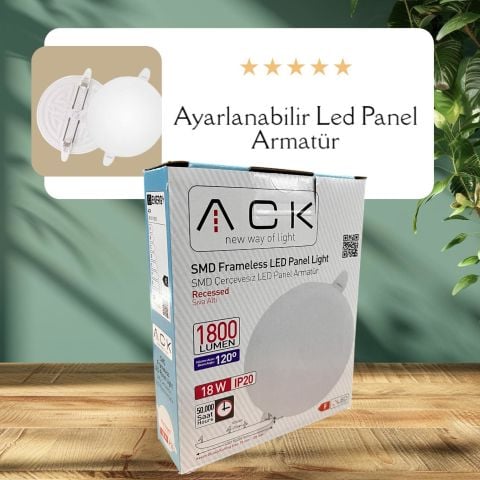 ACK 18W Cercevesız Yuvarlak Led Panel 3000K Ayarlanabılır - Sıva Altı AP10-01800