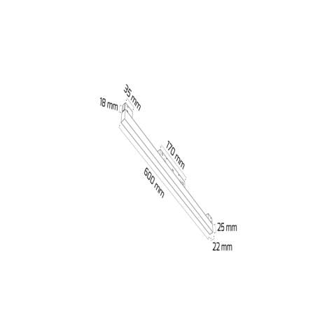 Goya Gy 2050-60 Siyah Kasa 20W 4000K Sg Magnet Linear Armatür