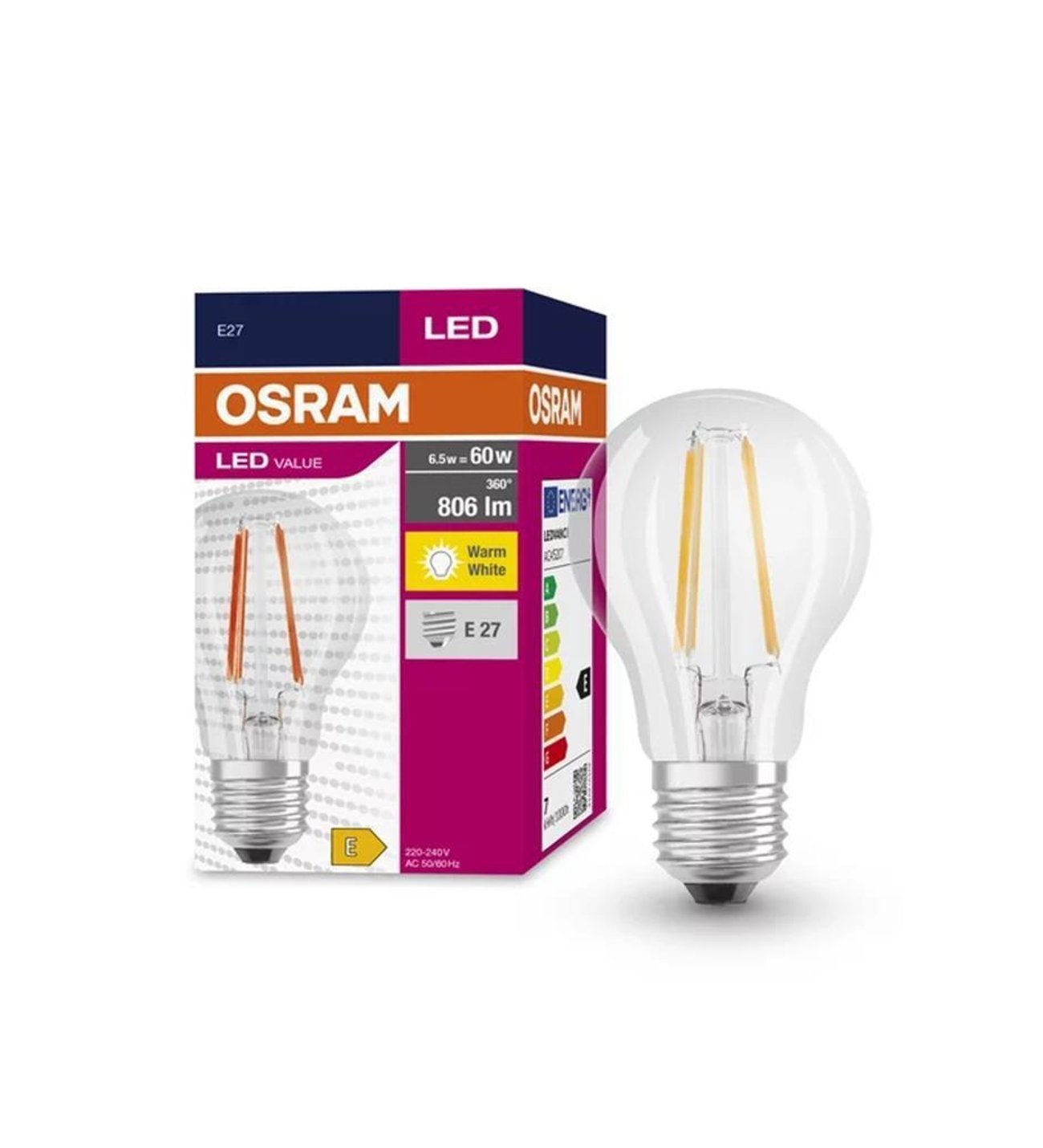 Osram Ledvalue 6,5W (60W) Rustik Led Ampul Sarı 2700K - E27 Duy