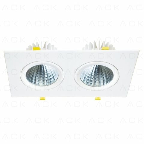 Ack Led Spot Armatur Ikili Kare 3000K Beyaz