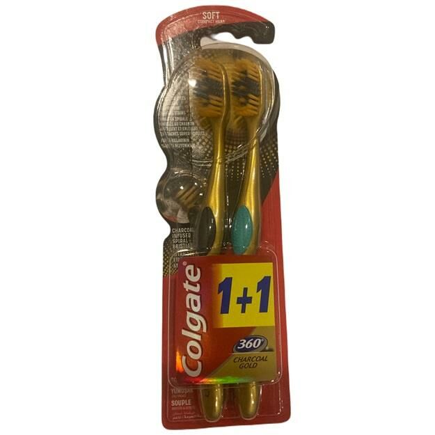 Colgate 360 Charcoal Gold Yumuşak Diş Fırçası 2 Adet