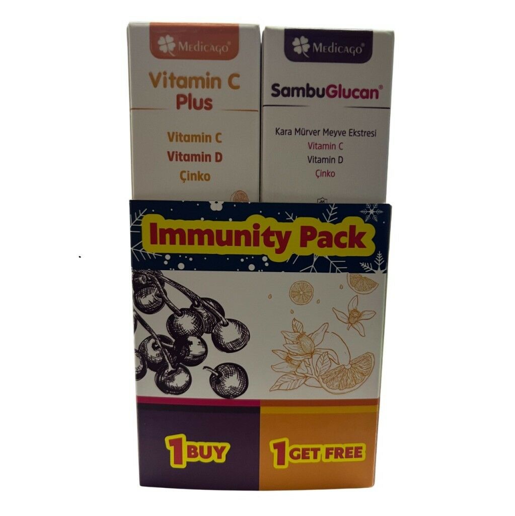 Medicago Vitamin C Plus 20 Efervesan Tablet + SambuGlucan 20 Efervesan Tablet