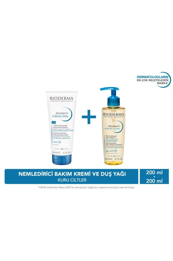 Bioderma Atoderm Cream Ultra 200 ML & Atoderm Shower Oil 200 ML