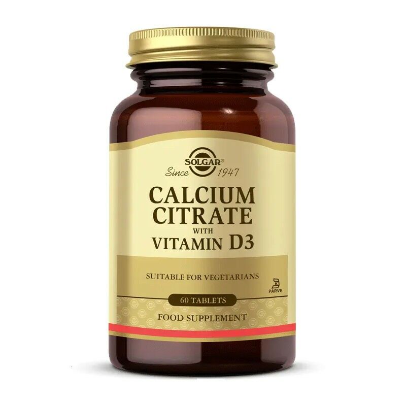 Solgar Calcium Citrate with Vitamin D3 250 Mg 60 Tablet