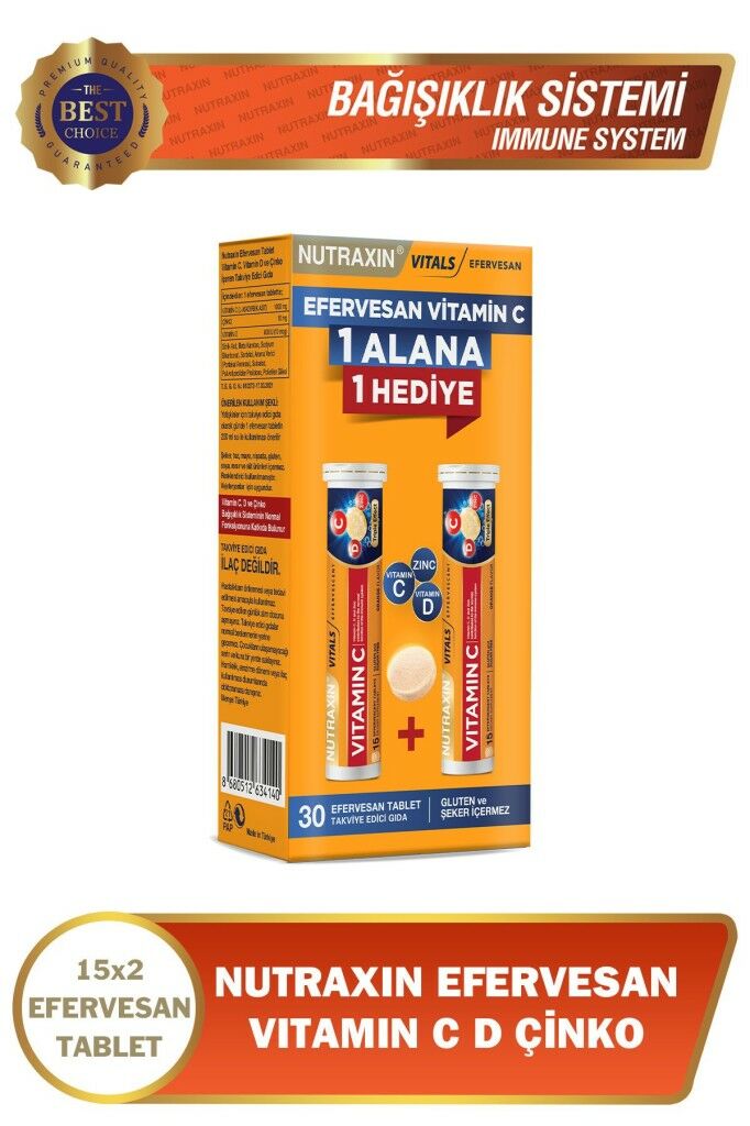 Nutraxin Vitamin C D Zinc 15 Efervesan Tablet - İkili