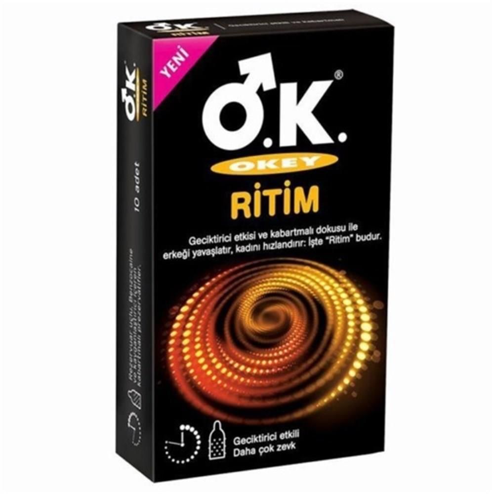 Okey Prezervatif Ritim Geciktiricili ve Uyarıcı Yüzeyli 10 Lu