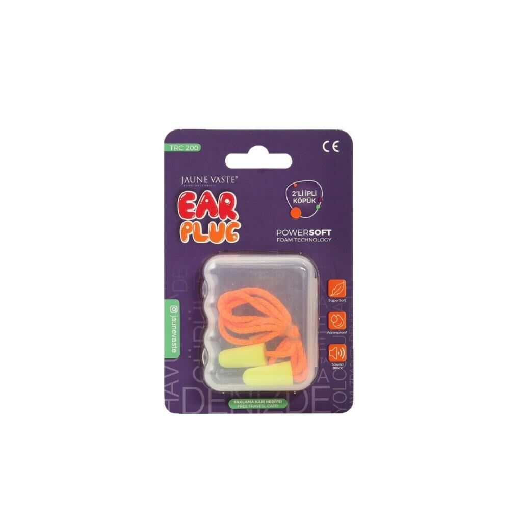 Jaune Vaste Ear Plug 2 li İpli Köpük Kulak Tıkacı