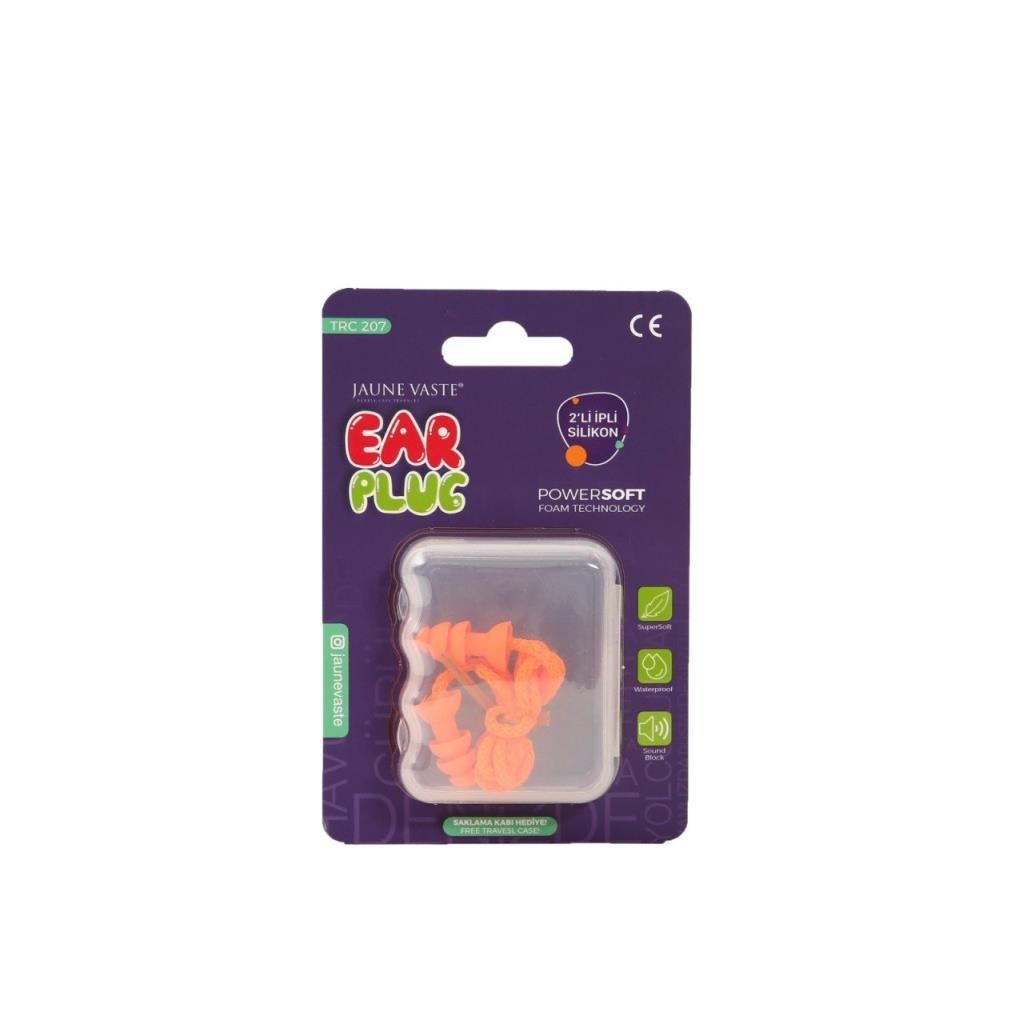 Jaune Vaste Ear Plug 2 li İpli Silikon Kulak Tıkacı
