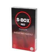 S-Box Red Özel Kabartma Yüzeyli Prezervatif 12 li