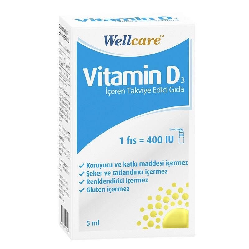 Wellcare Vitamin D3 Sprey 400 IU 5 ML