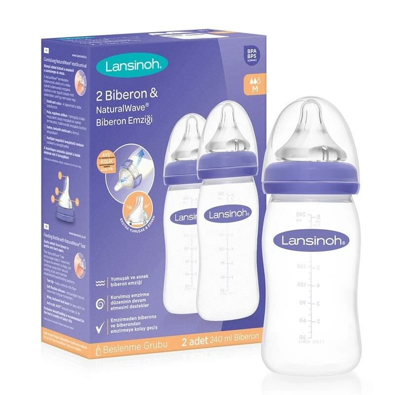 Lansinoh Biberon ve NaturalWave Biberon Emziği 2 X 240 ML