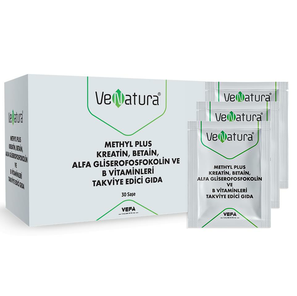 Venatura Methyl Plus Kreatin Betain Alfa Gliserofosfokolin ve B Vitaminleri 30 Saşe