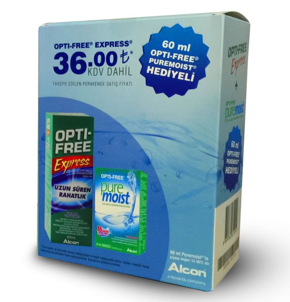 Opti-Free Express Heryerde 355 ML + Opti Free Pure Moist 60 ML