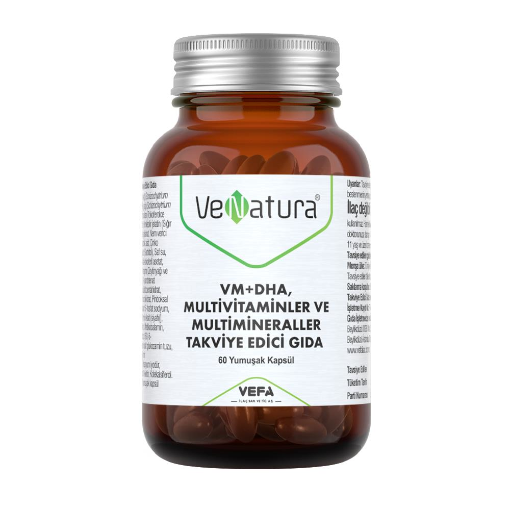 Venatura VM+DHA Multivitaminler ve Multimineraller 60 Yumuşak Kapsül