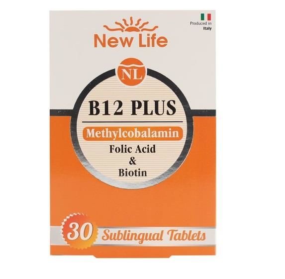 New Life B12 Plus Methylcobalamin B12 Vitamini Folik Asit ve Biotin 30 Dilaltı Tablet