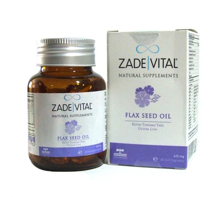 Zade Vital Keten Tohumu Yağı 60 Yumuşak Kapsül Cam Şişe