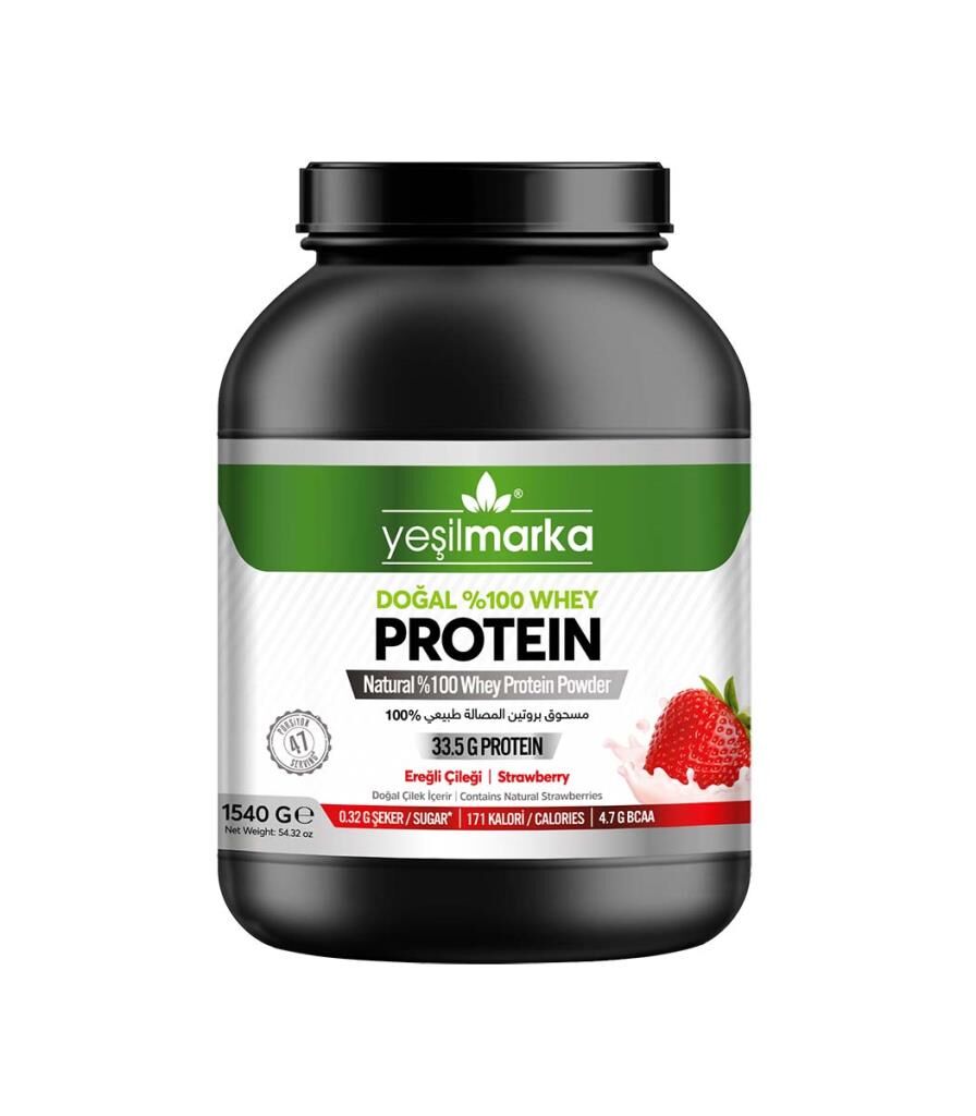 Yeşilmarka Doğal Whey Protein Tozu 1540 Gr Ereğli Çileği