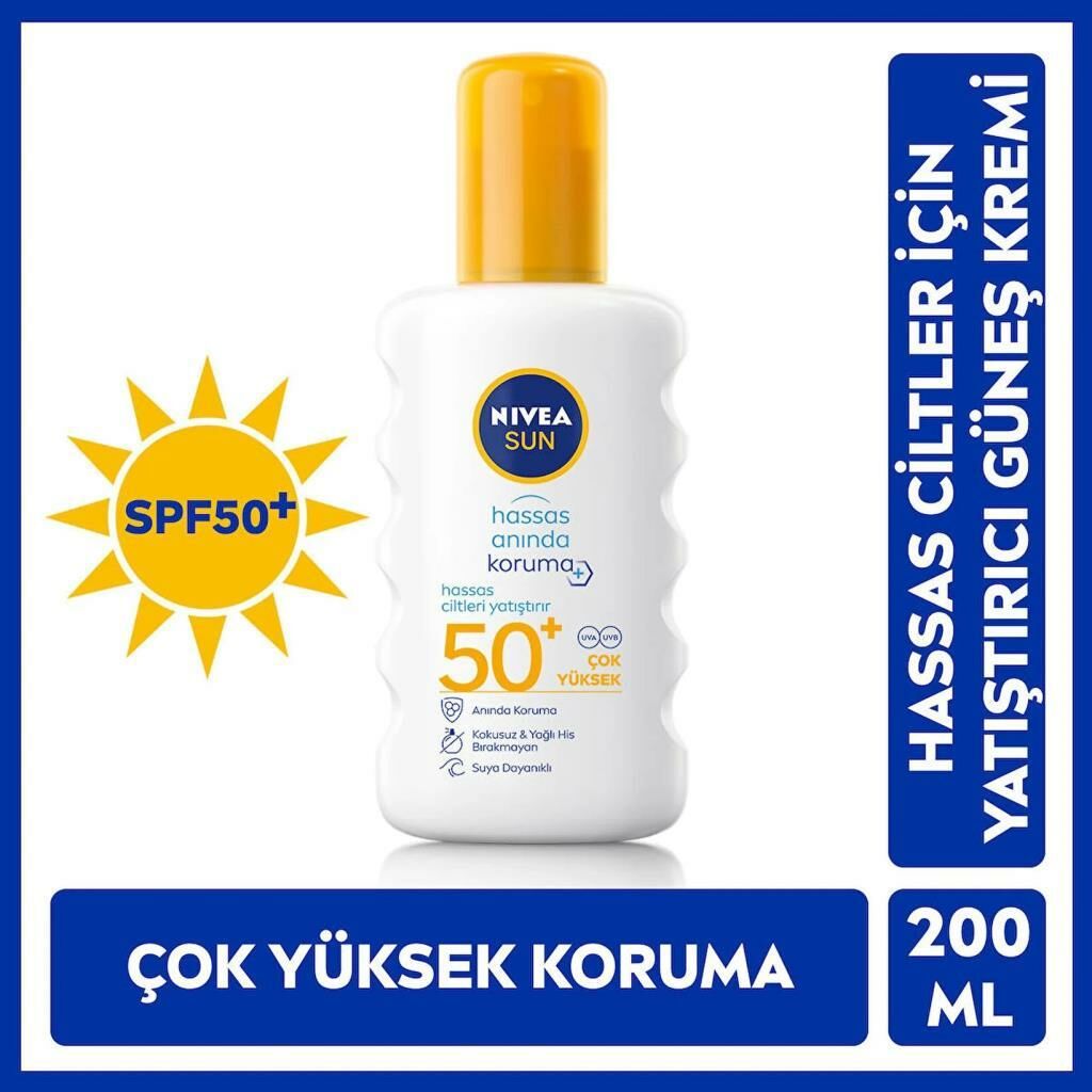 Nivea Sun Hassas Koruma Güneş Spreyi Spf50 Kokusuz 200 ML