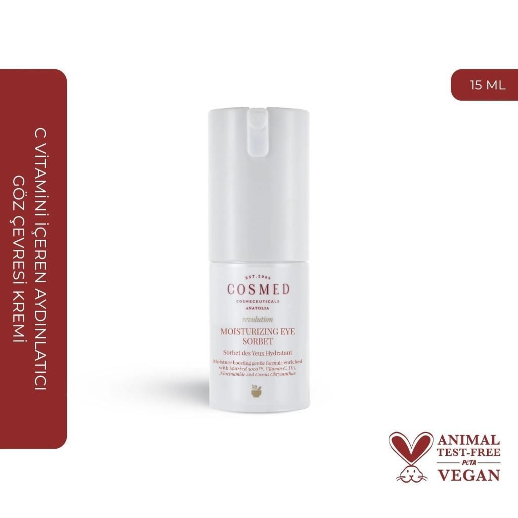 Cosmed Revolution Moisturizing Eye Sorbet - C Vitamini İçeren Aydınlatıcı Etkili Su Bazlı Göz Çevresi Bakım Kremi - İlk kırışıklıklar 15 ML