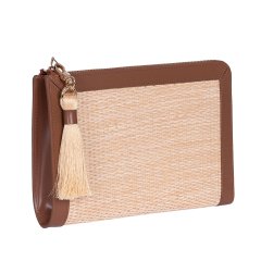 Laura Rafya / Deri Clutch - Taba