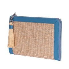 Laura Rafya/ Deri Clutch - Mavi