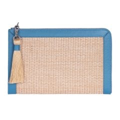 Laura Rafya/ Deri Clutch - Mavi