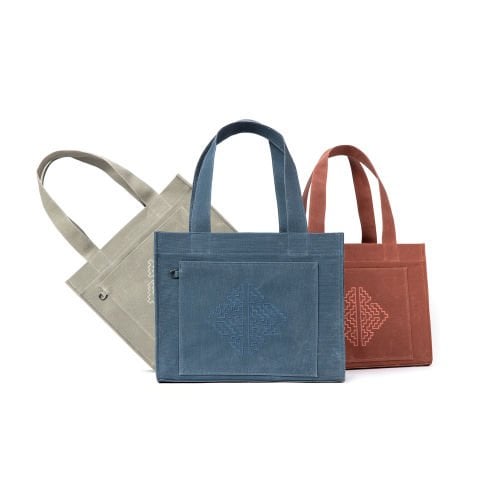 Miras Pıtrak Mumlu Kanvas Tote - Indigo