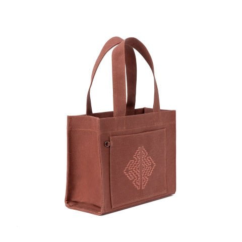 Miras Pıtrak Mumlu Kanvas Tote - Terracota