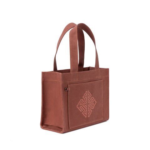 Miras Pıtrak Mumlu Kanvas Tote - Terracota